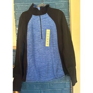 St Johns Bay Long Sleeve Scoopneck Pullover Top - Size‎ M - Black Blue